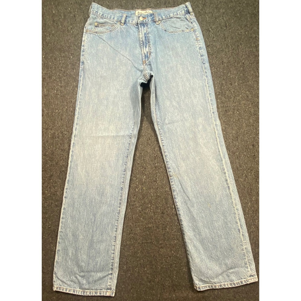 Indigo Palms Jeans 36x34 Mens Blue Classic Fit Light Wash Straight Leg Denim